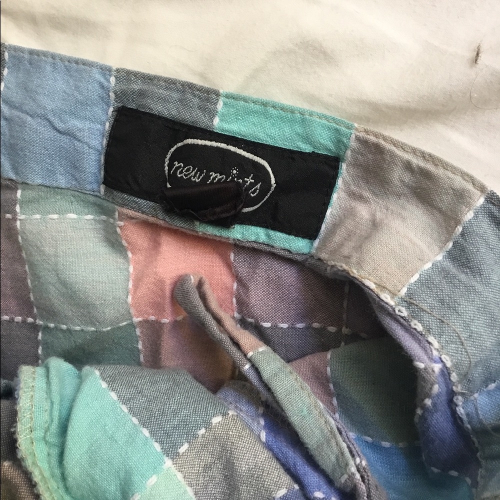 Vintage 80s Pastel Plaid High Waisted Maxi Skirt XS